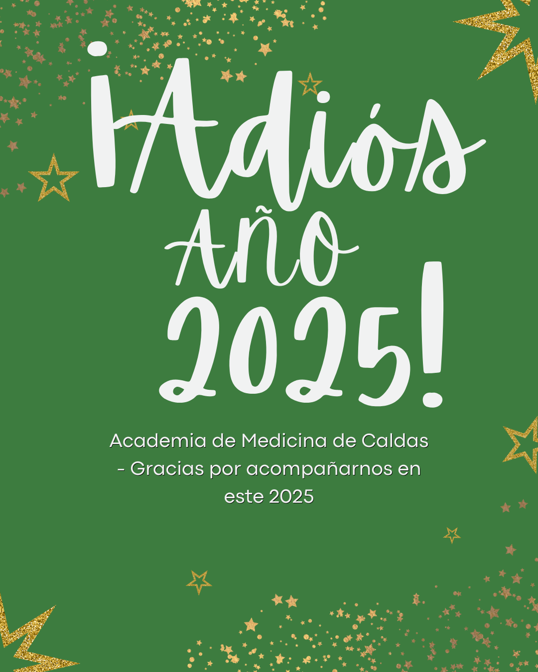 Post de Instagram Adiós Año Brillante Dorado